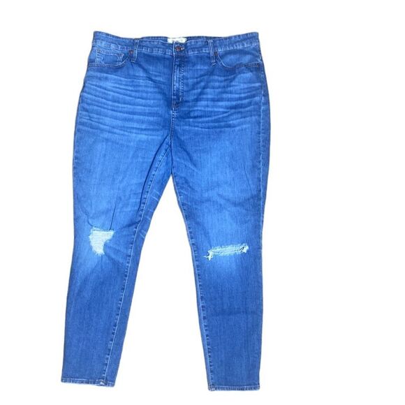 Madewell tall curvy high rise skinny crop jeans in delmar Wash:eco edition 35T - Picture 5 of 10